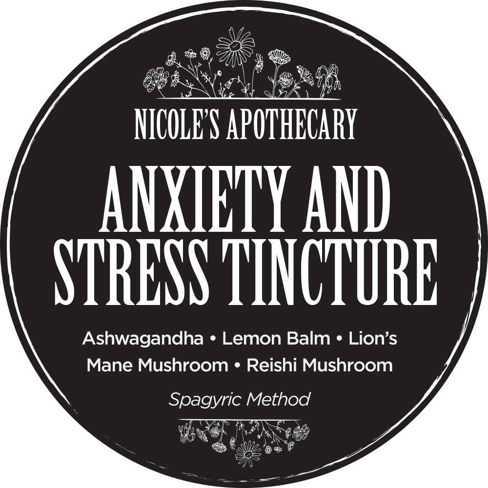 Nicole's Apothecary Anxiety & Stress Tincture label front