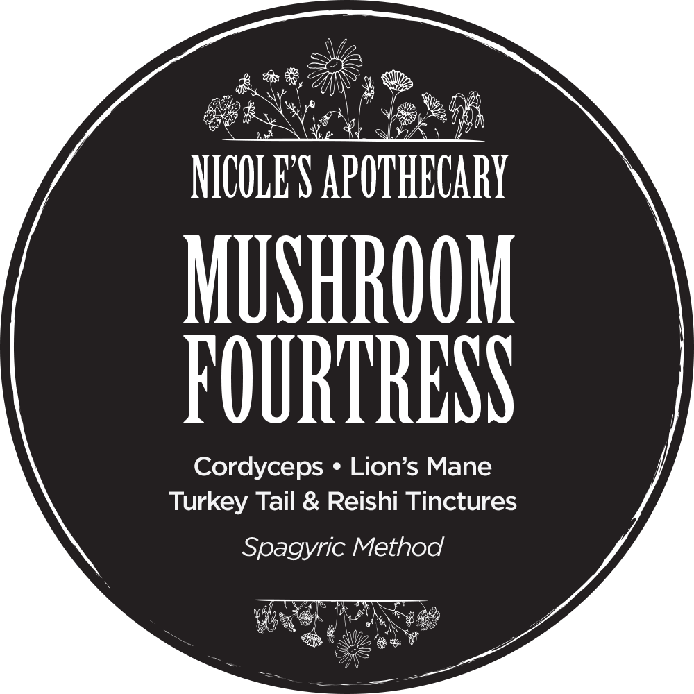 Nicole's Apothecary Mushroom FOURtress label