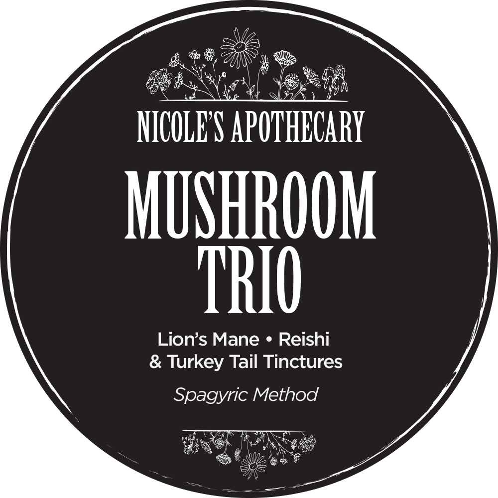Nicole's Apothecary Mushroom Trio label