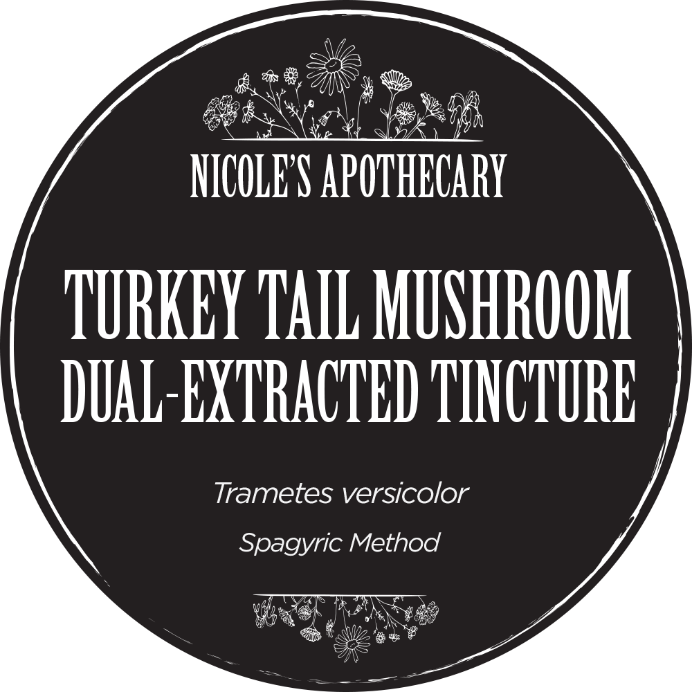 Nicole's Apothecary Turkey Tail Mushroom Dual-Extracted Tincture label front
